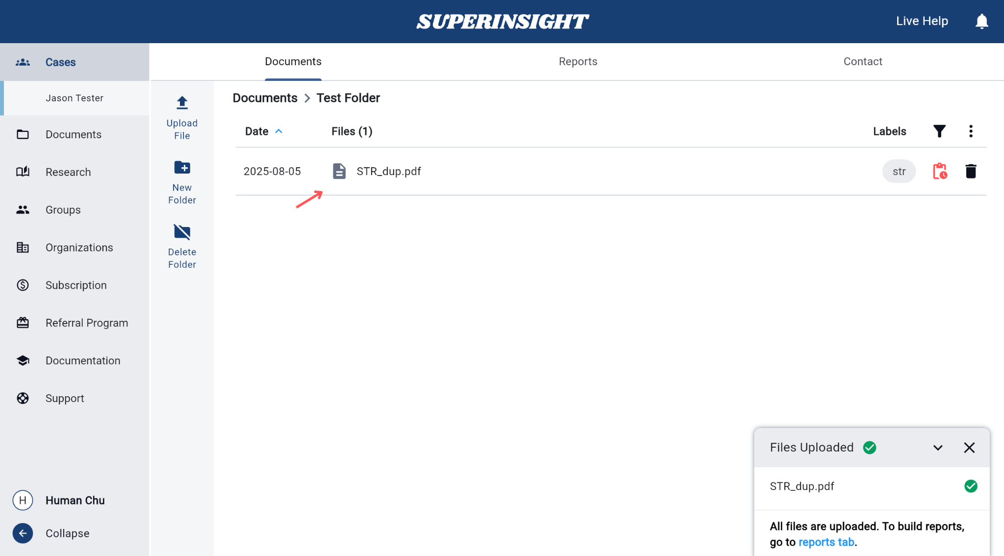 Upload Confirmation