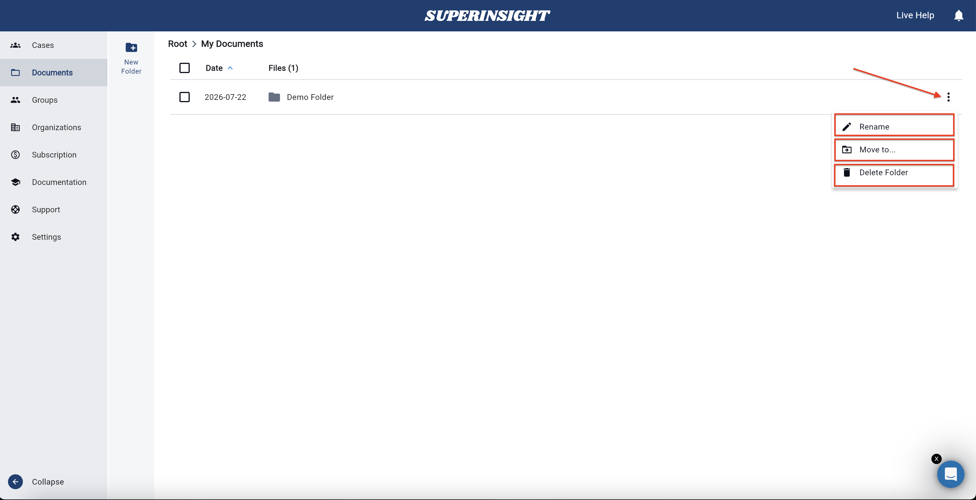 Folder actions