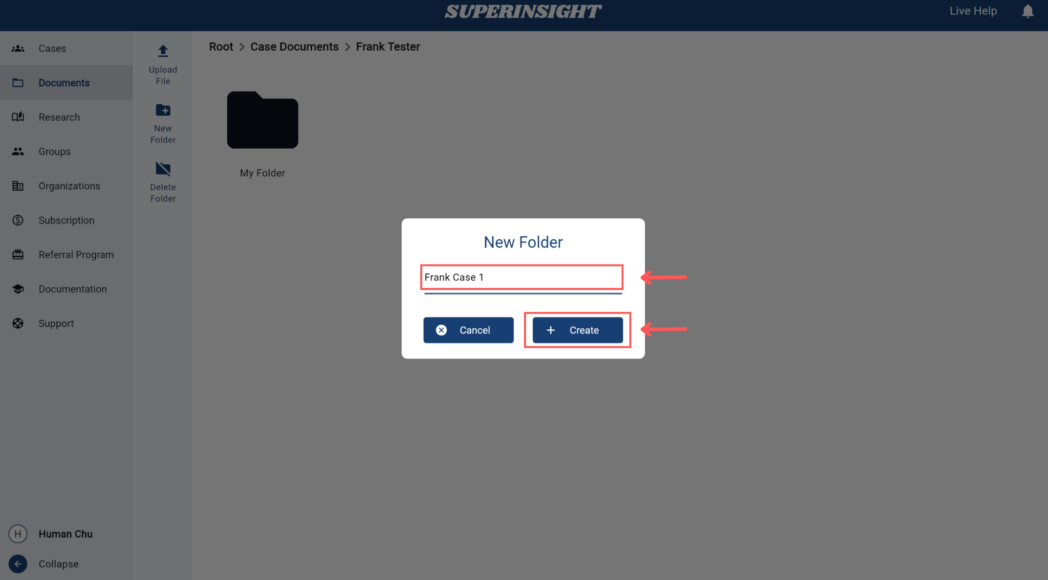 Name and Create Dialog