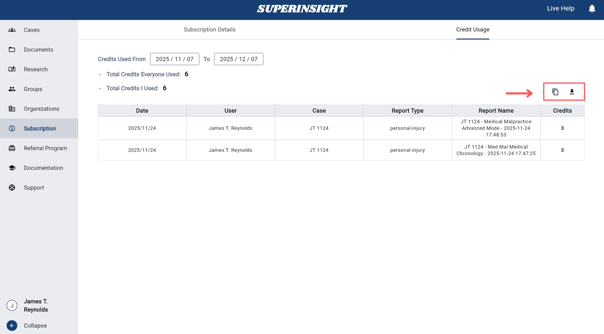 Copy and Download Options